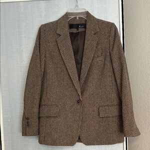 Brown Houndstooth Women's Blazer